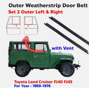 Pair Outer Weatherstrip Door Belt Rubber Fits Land Cruiser BJ FJ40 FJ45 1969-76 OEM ORIGINAL